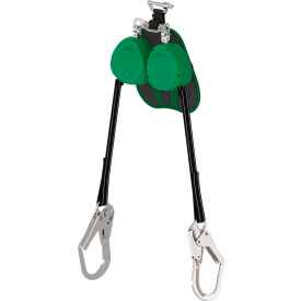 V-Tec Edge Personal Fall Limiter, Twin-Leg, Large Steel Snap Hook, 8'L