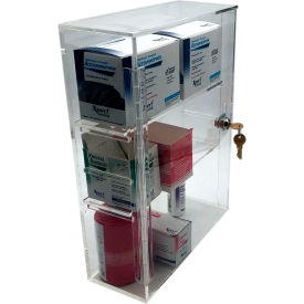 Medical Storage Wall Cabinet with 2 Shelves, Keyed Differently, 11-1/8"W x 4-1/2"D x 15"H
