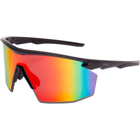 Half Frame Safety Glasses, Spectrum Mirror Anti Fog Lens, Shiny Black Frame
