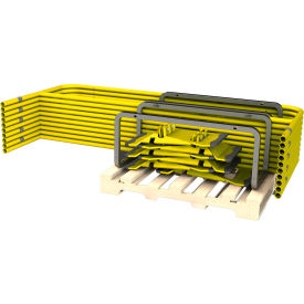 Universal Guardrail Stack Rack Kit, 11 Guardrails and 12 UCC Bases, 10'L Rails, Yellow