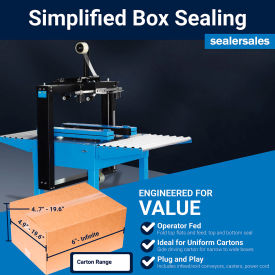 CS-Series Semi-Automatic Carton Sealer, 2 Side Belt Drives, 2" Tape Head