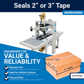 CS-Series Semi-Automatic Carton Sealer, 2 Top & Bottom Belt Drives, 3" Tape Head