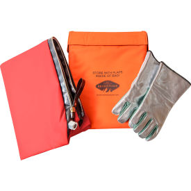 Preventer Plus Large Battery Fire & Smoke Containment Bag, 14"W x 1"D x 17"H, Orange