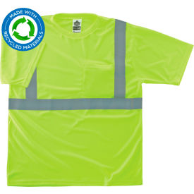 Recycled Hi-Vis T-Shirt, Class 2, 2XL, Lime