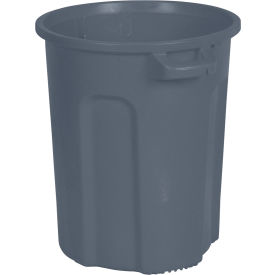 Round Trash Can With Lift Handle, 20 Gal. Cap., Dark Gray Granite