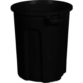 Round Trash Can With Lift Handle, 20 Gal. Cap., Black