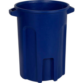 Round Trash Can With Lift Handle, 44 Gal. Cap., Blue