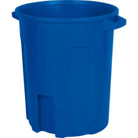 Round Trash Can With Lift Handle, 55 Gal. Cap., Blue