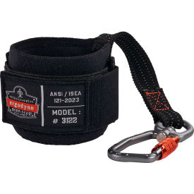 Squids Tool Lanyard Wrist Pull-On Carabiner Anchor, 5 lb. Capacity, One Size, Black