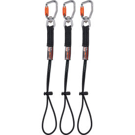 Squids 3714 Tool Tail Lanyard with Elastic Cinch Loop, 10 lb. Cap., Black, Pack of 3