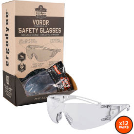 Skullerz VORDR Frameless Safety Glasses, Clear Lens, Pack of 12