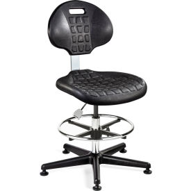 Cleanroom ISO 4 Task Chair, Mid Back, No Tilt, 21" - 31"H Seat, Black