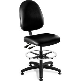 Integra Vinyl Task Chair, High Back, Articulating Tilt, 24" - 34"H Seat, Black