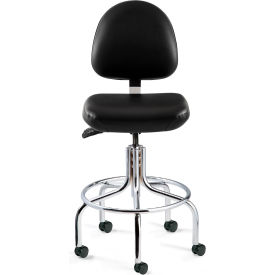 Doral Task Chair, Mid Back, Articulating Tilt, 21" - 26"H Seat, Black/Chrome