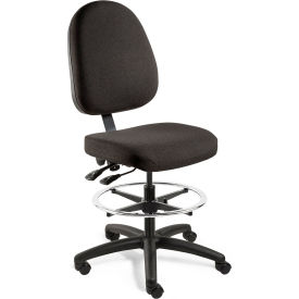 Integra Fabric Task Chair, High Back, Articulating Tilt, 25" - 35"H Seat, Black