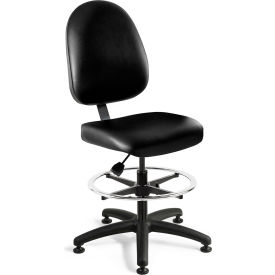 Integra Vinyl Task Chair, High Back, No Tilt, 24" - 34"H Seat, Black