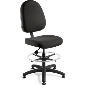 Integra Fabric Task Chair, High Back, No Tilt, 24" - 34"H Seat, Black