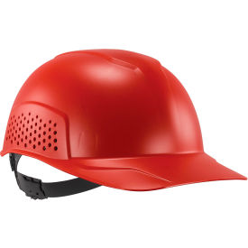 Skullerz 8951 Vented Hard Shell Bump Cap, Short Brim, One Size Fits Most, Red