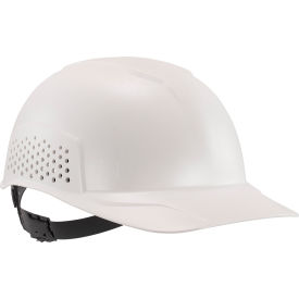 Skullerz Vented Hard Shell Bump Cap, Short Brim, One Size Fits Most, White