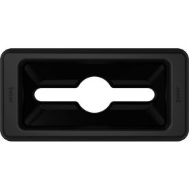 Slimline Rectangular Trash Can Lid With Can & Document Cutout, 16/23 Gal. Cap., Black