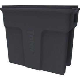 Slimline Rectangular Trash Can, 16 Gal. Cap., Dark Gray Granite