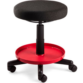 V3 Value-Line Maintenance Repair Shop Stool with Adjustable Height and Backless Fabric Seat in Black