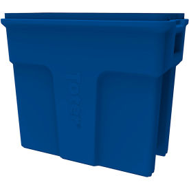 Slimline Rectangular Trash Can, 16 Gal. Cap., Blue