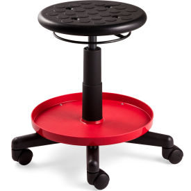 V3 Value-Line Maintenance Repair Shop Stool w/ Adj. Height, Backless, PU Seat, Black