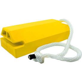Aviation Wheel Chock w/ Locking Rope, PU Material, 19-1/2"L x 7-1/2"W x 5-1/4"H, Pack of 2