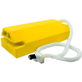 Aviation Wheel Chock w/ Locking Rope, Polyurethane, 19-1/2"L x 7-1/2"W x 6-1/2"H