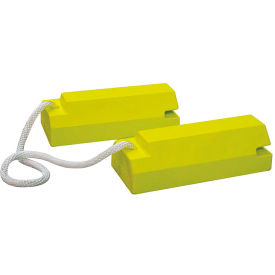 Aviation Wheel Chock w/ Locking & Paired Rope, 13-1/2"L x 11-1/2"W x 3-1/2"H, 2/Pk