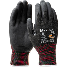 MaxiCut Ultra Micro-Foam Nitrile Coated Palm & Fingers Gloves, ANSI A6, XXL, Black, 6 Dozen/Case
