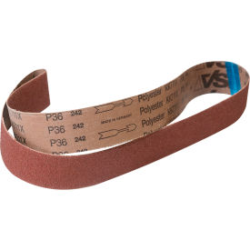 Sanding Belt, Aluminum Oxide, 36 Grit, 48"L x 2"W, Pack of 3