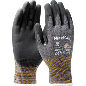 MaxiCut Ultra Micro-Foam Nitrile Coated Palm & Fingers Gloves, ANSI A5, XXL, Gray, 12 Pair