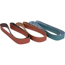 Aluminum Oxide & Zirconium Oxide Belt, 2" x 72", 36/50/180 Grit, Pack of 3