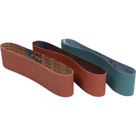 Aluminum Oxide & Zirconium Oxide Belt, 4" x 36", 36/50/180 Grit, Pack of 3