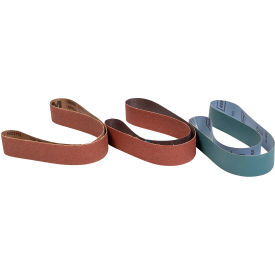 Aluminum Oxide & Zirconium Oxide Belt, 2" x 48", 36/50/180 Grit, Pack of 3