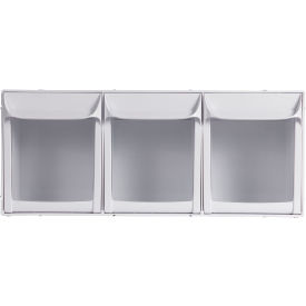 Tip Out Bin, 3 Drawers, 40 lb. Cap, 6-5/16"L x 23-11/16"W x 9-7/8"H, White