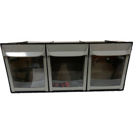 FO-603 Tip Out Bin, 3 Drawers, 40 lb. Capacity, 6-5/16"L x 23-11/16"W x 9-7/8"H, Gray