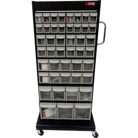 Part Cart, Single Sided with 45 Bins, 1200 lb. Capacity, 22"L x 27-1/8"W x 36"H
