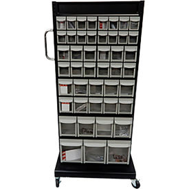 Part Cart, Double Sided with 90 Bins, 1200 lb. Capacity, 22"L x 27-1/8"W x 36"H