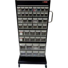 Part Cart, Double Sided with 92 Bins, 1200 lb. Capacity, 22"L x 27-1/8"W x 36"H
