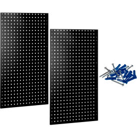 Square Hole Pegboard & Mounting Hardware, 24"W x 9/16"D x 42-1/2"H, Black Epoxy,2/Pk
