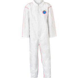 Tyvek 400 SFR Coverall, Open Wrists & Ankle, Storm Flap, Serged Seams, M, White, 25/Pk