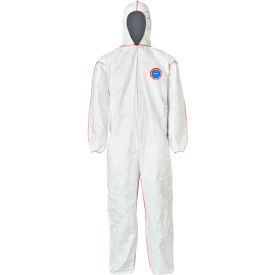 Tyvek 400 SFR Coverall, Elastic Wrists & Ankle, Serged Seams, 2XL, White, Pack of 25