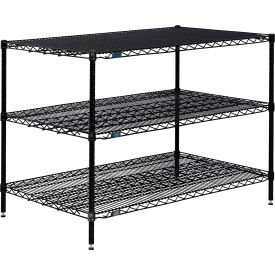 3 Shelf, Black Epoxy Wire Shelving Unit, Starter, 36"W x 30"D x 34"H