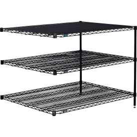 3 Shelf, Black Epoxy Wire Shelving Unit, Add On, 48"W x 36"D x 34"H