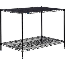 2 Shelf, Black Epoxy Wire Shelving Unit, Starter, 48"W x 30"D x 34"H