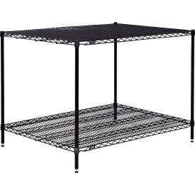2 Shelf, Black Epoxy Wire Shelving Unit, Starter, 48"W x 36"D x 34"H