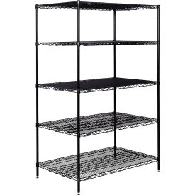 5 Shelf, Black Epoxy Wire Shelving Unit, Starter, 36"W x 30"D x 63"H